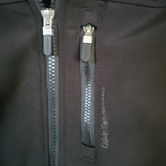 Calvin Klein Performance Jacket Black Size Medium Purple Trim - Picture 3 of 8